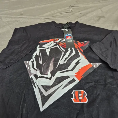 NFL OFFICIAL CINCINNATI BENGALS T-SHIRT - SIZE MEDIUM - BLACK