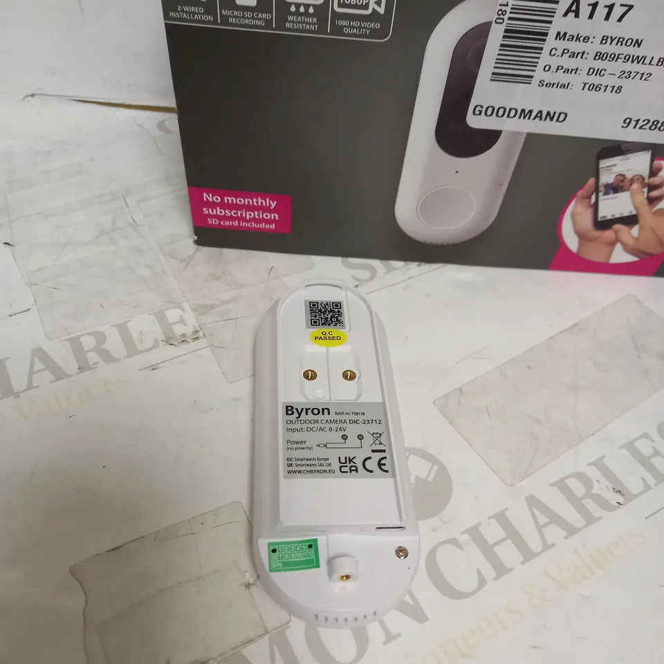 BYRON WIRED WI-FI VIDEO DOOR BELL