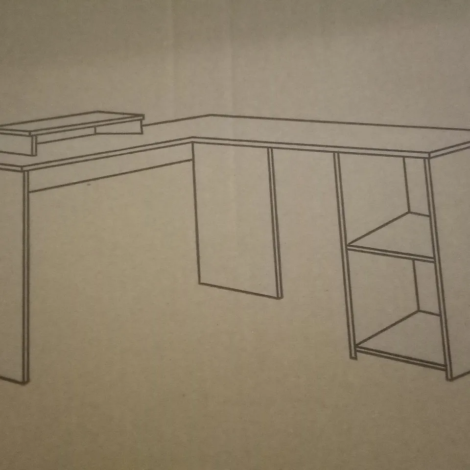 PALLET OF APPROXIMATELY 18 BOXED L-SHAPED COMPUTER DESKS 