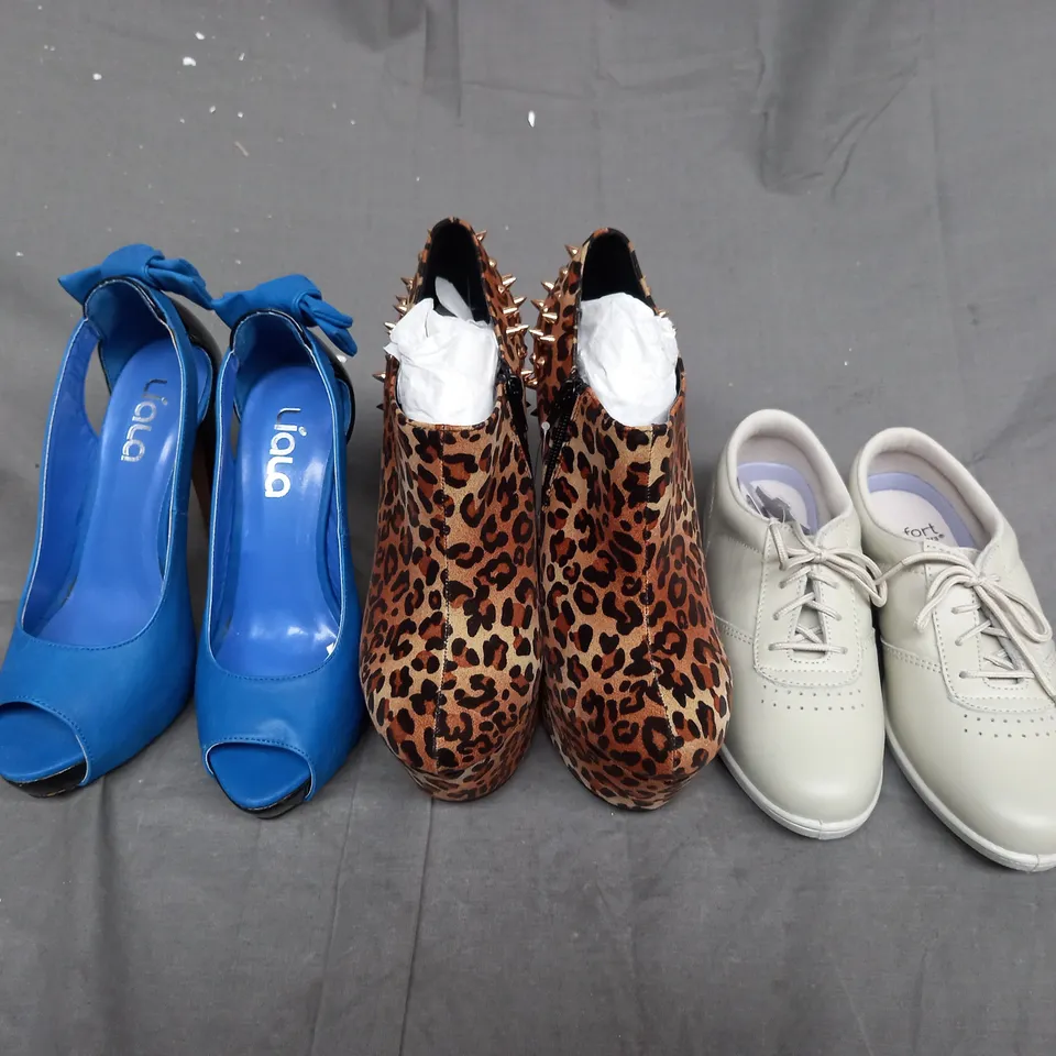 MEDIUM BOX OF ASSORTED SHOES IN VARIOUS SIZES 