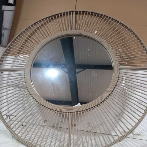 K BY KELLY HOPPEN BAMBOO TAUPE CIRCULAR MIRROR - COLLECTION ONLY