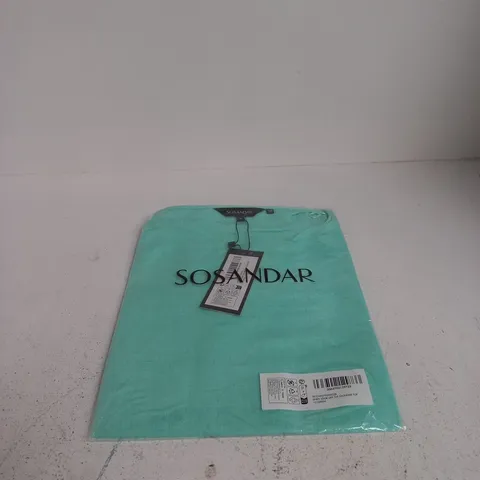 SOSANDAR LINEN LOOK OFF THE SHOULDER TOP GREEN SIZE 12