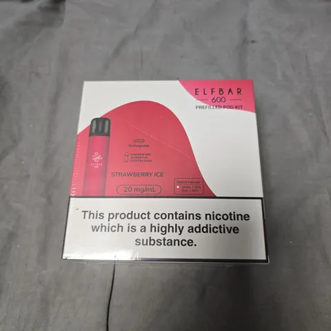 ELF BAR 600 PREFILLED POD KIT – STRAWBERRY ICE, 20MG/ML - 10-PACK