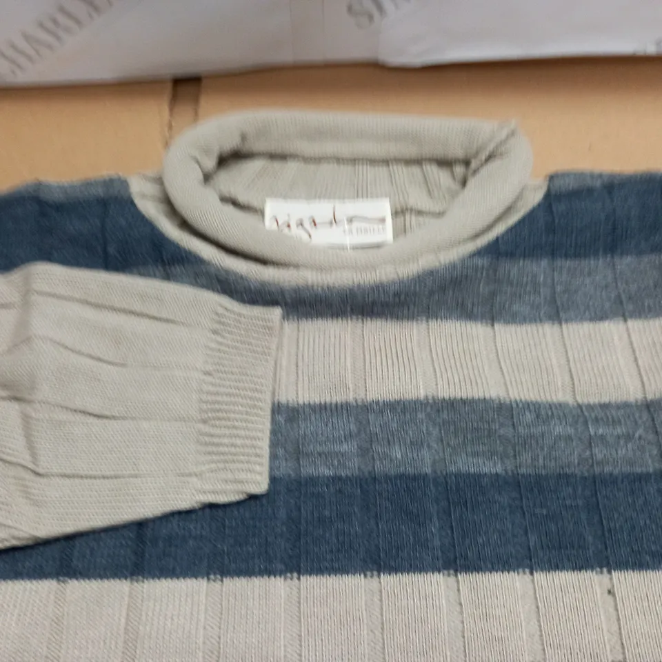 LARGE QUANTITY OF ROLL NECK STRIPED JUMPERS - SIZE UNSPECIFIED