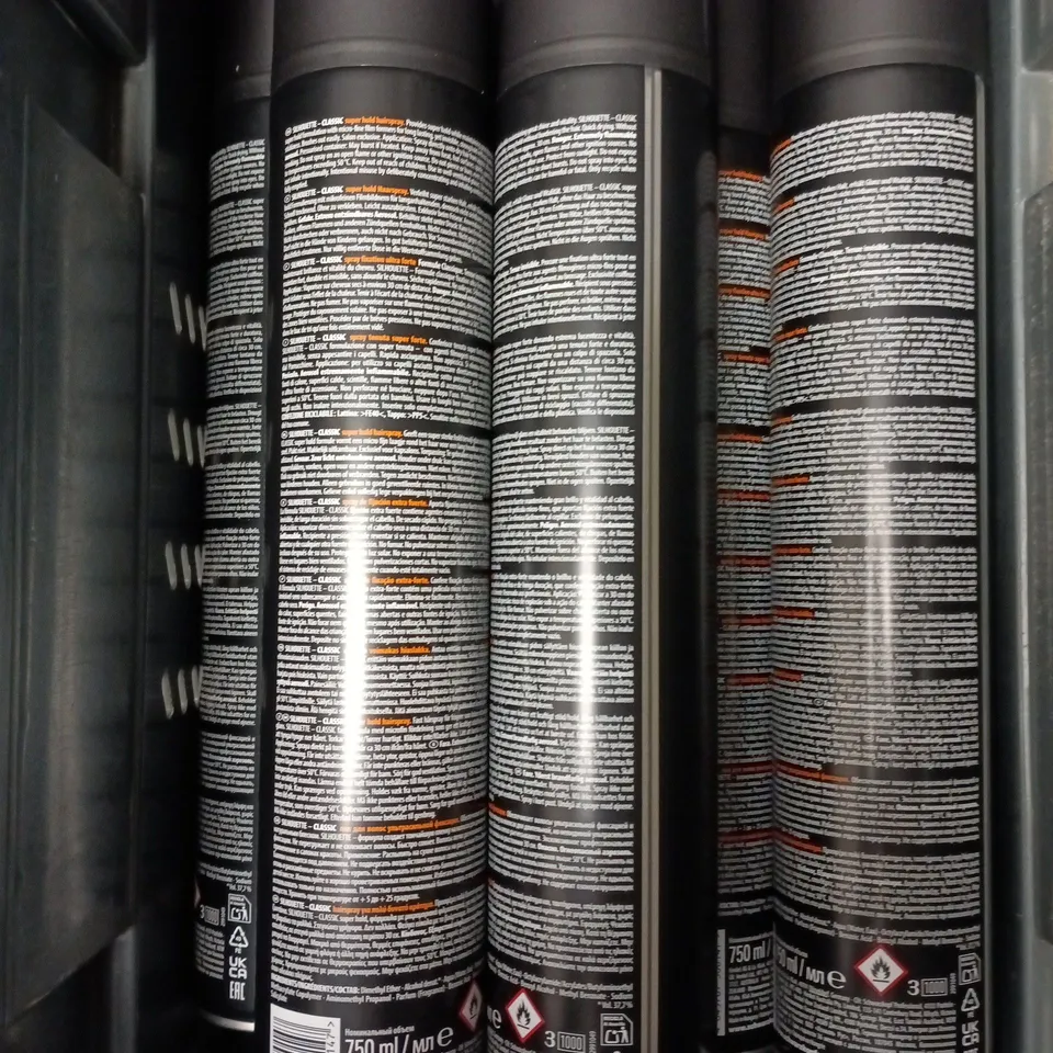 6 SCHWARZKOPF SILHOUETTE SUPER HOLD HAIRSPRAYS (750ML) - COLLECTION ONLY