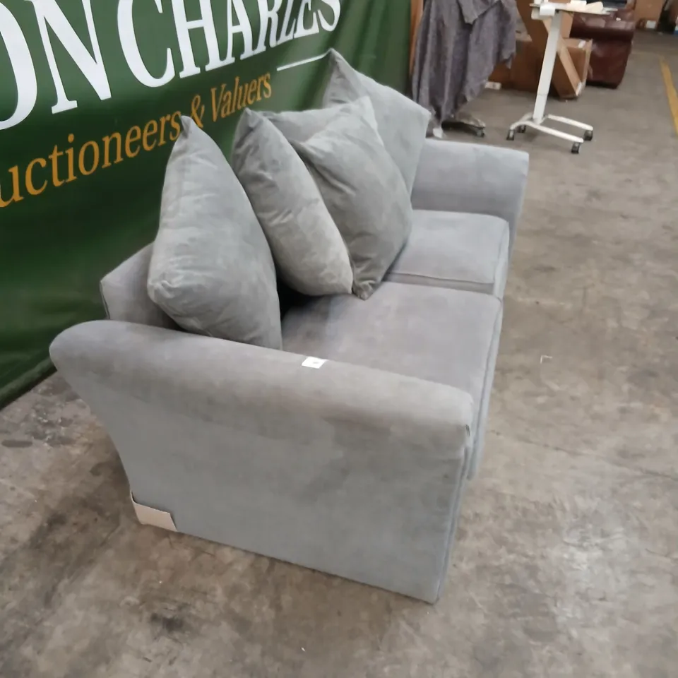 GREY FABRIC 3-SEATER SOFA WITH CUSHIONS