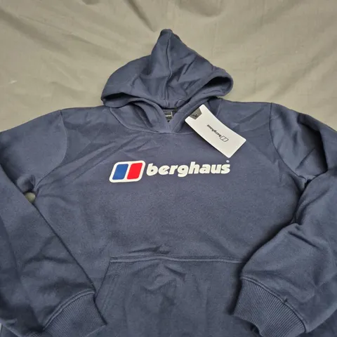 BERGHAUS GRAPHIC HOODIE IN NAVY SIZE 13 YEARS