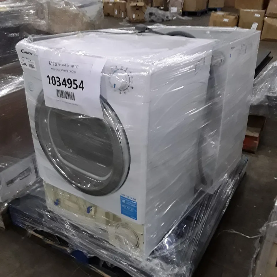 HOOVER BUILT-IN WASHER DRYER 9KG WHITE AND CANDY CSOEC9DCG 9KG FREESTANDING CONDENSER TUMBLE DRYER - UNPROCESSED RAW RETURNS