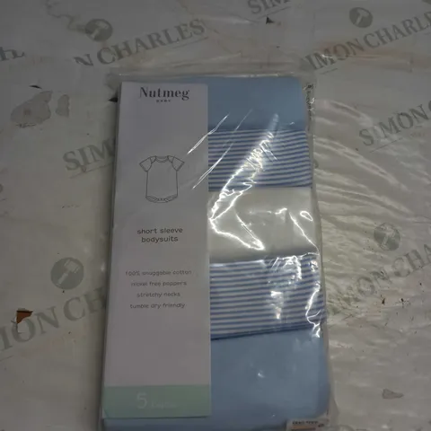 PACK OF 5 SHORT SLEEVED BODYSUITS SIZE 3-6 MONTHS