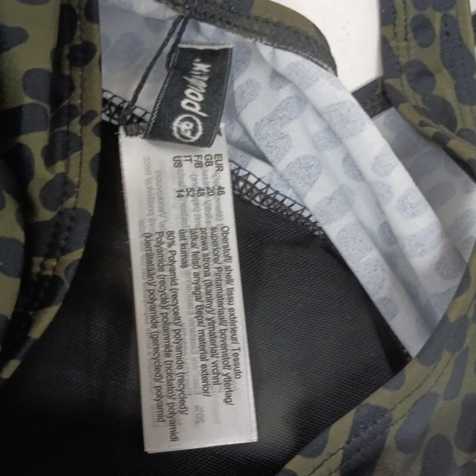 BONPRIX BLACK SWIM DRESS WITH BLACK LEOPARD PRINT TOP SIZE 20