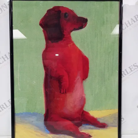 FRAMED WIENER DOG BY DAVID HOCKNEY ART PRINT