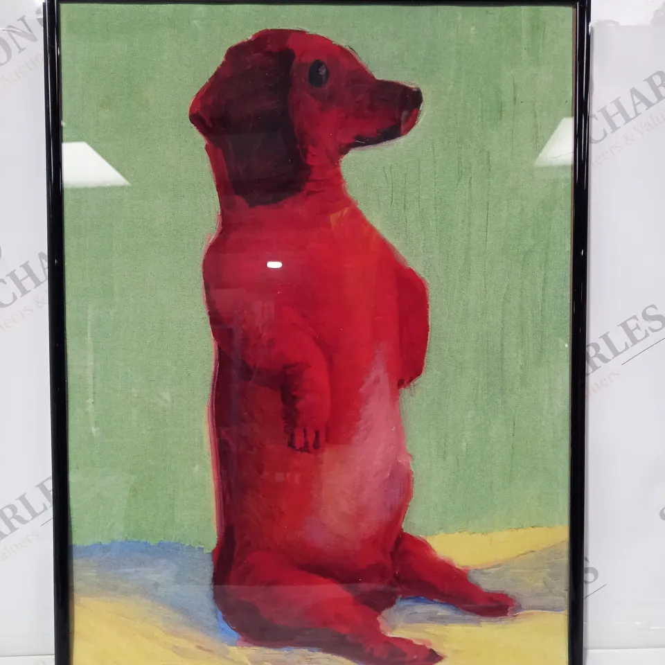 FRAMED WIENER DOG BY DAVID HOCKNEY ART PRINT