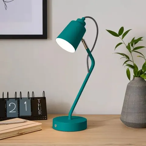 BOXED FLEXICELL JASPER RECHARGEABLE TOUCH DIMMABLE LED TABLE LAMP - PEACOCK