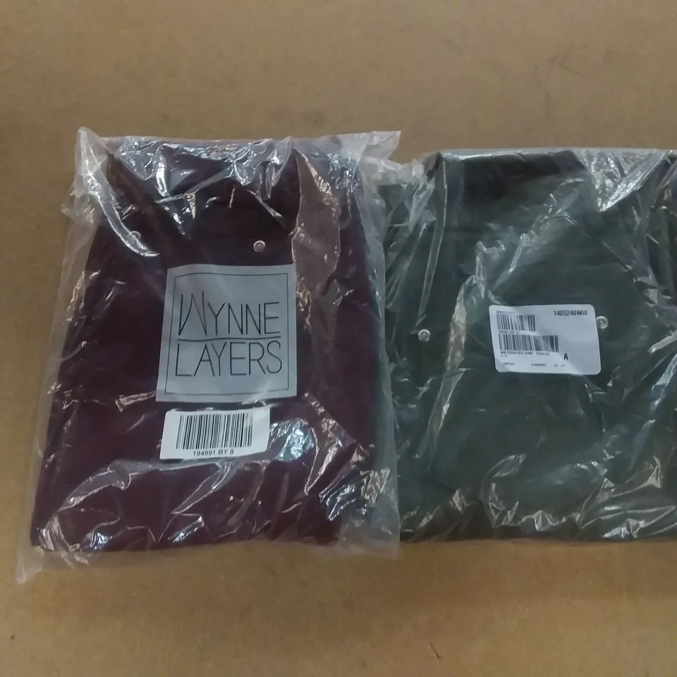 BOX OF APPROXIMATELY 12 MARLA WYNNE STRETCH FAUX SUEDE JEANS - 6 × BURGUNDY SIZE 8,  6 × THYME SIZE 12