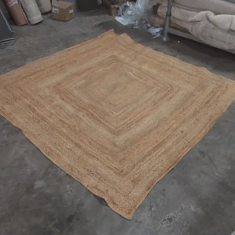 QUALITY DESIGNER JUTE RUG - APPROXIMATELY 195 x 195cm