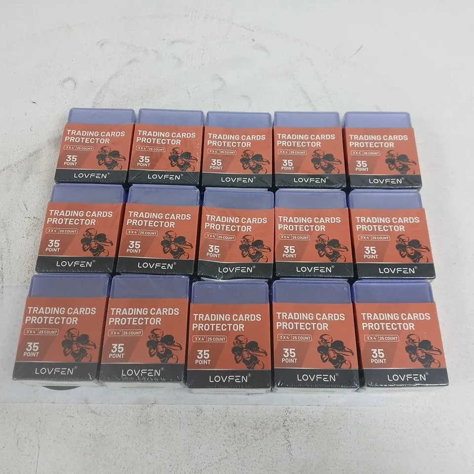 LOT OF 15 PACKS OF LOVFEN 25-PACKS OF TRADING CARD PROTECTORS - 3" X 4"