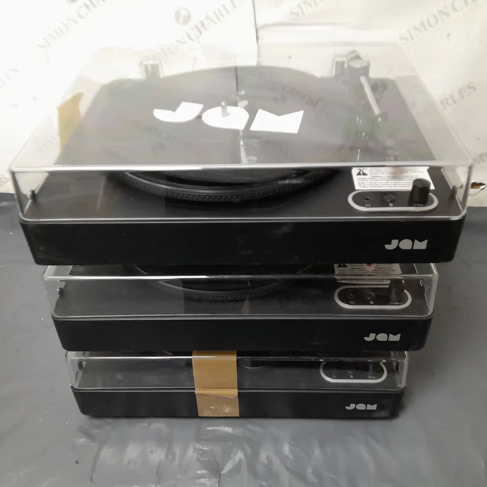 LOT OF 3 UNBOXED JAM BLUETOOTH TURNTABLES
