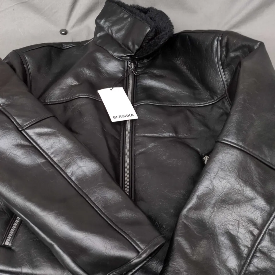 BERSHKA LEATHER JACKET – SIZE M 