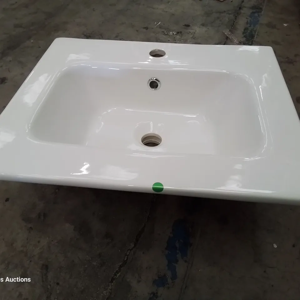BOXED CANELLI CERAMIC SINGLE TAP VANITY BASIN WHITE 500 × 400mm