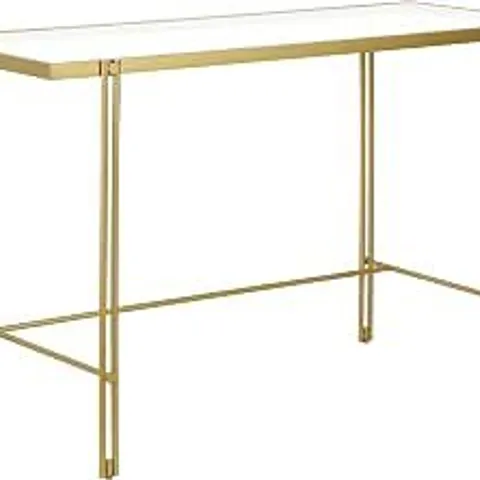BOXED OFFICE DESK IN BRASS FINISH