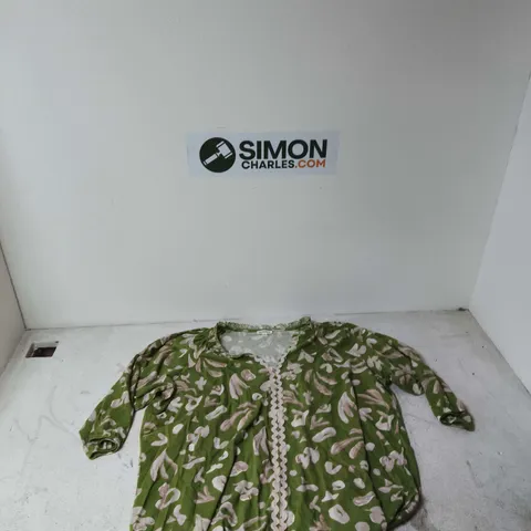 MONSOON WOMEN'S GREEN FLORAL DRESS – SIZE XXL