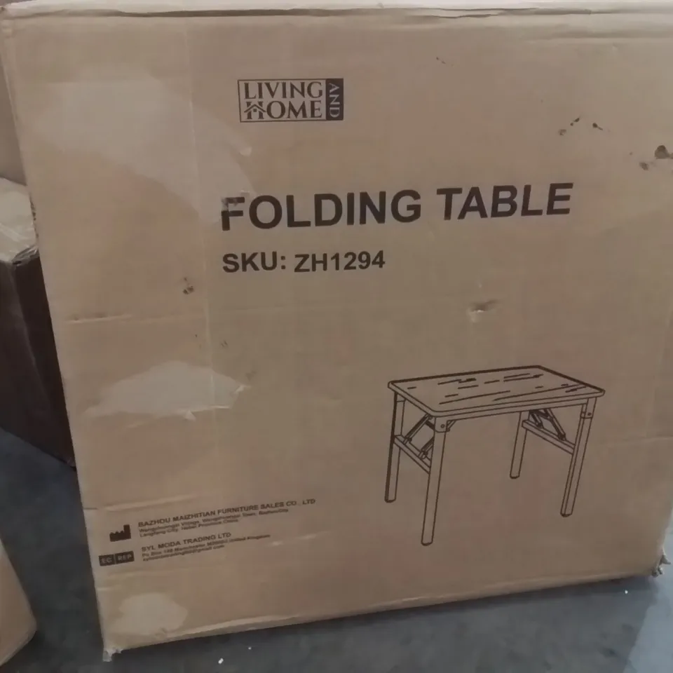 BOXED SQUARE 60cm FOLDING DINING TABLE - BLACK (1 BOX)