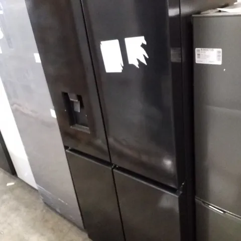 HISENSE FREESTANDING CROSS DOOR FRIDGE FREEZER BLK - UNPROCESSED RAW RETURN
