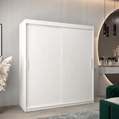 BOXED MANIAH 2 DOOR SLIDING WARDROBE - WHITE (4 BOXES)