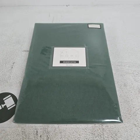 8 X AT HOME COLLECTION BRUSHED SINGLE DUVET COVERS - GREEN 