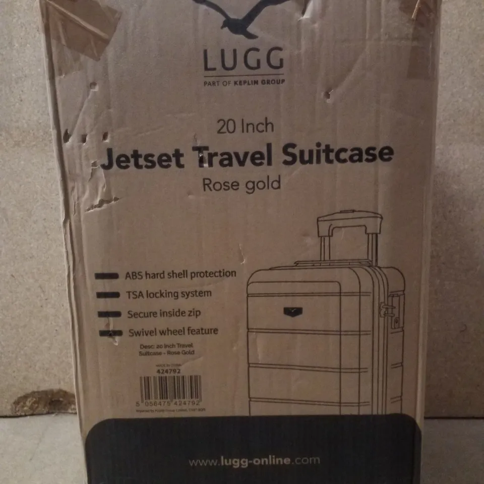 BOXED LUGG JETSET 20" TRAVEL SUITCASE - ROSE GOLD