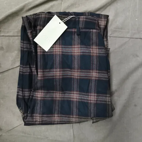 ZARA CHECK PANTS IN NAVY SIZE LARGE