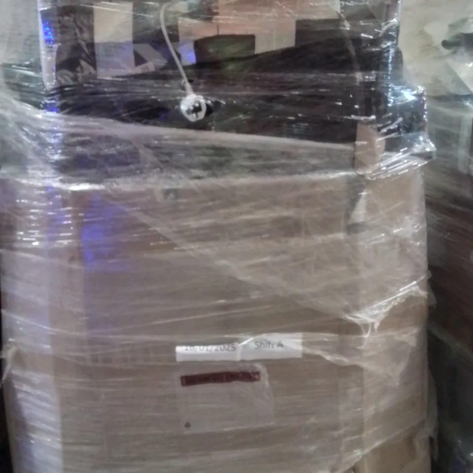 Pallet containing various electrical items and household products to include: 2000w convector heater,2000w fan heater 