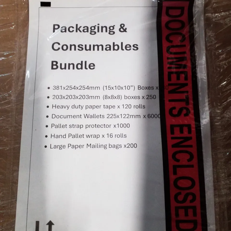 PALLET CONTAINING ASSORTED LARGE BOX & TAPE PACKAGING BUNDLE