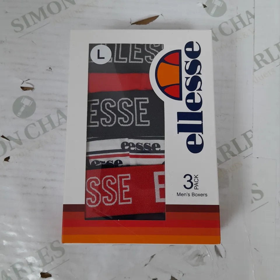 BOXED ELLESSE 3 PACK OF MENS BOXERS -  LARGE