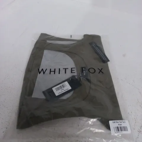 WHITE FOX CHILL VIBES TANK TOP – KHAKI, SIZE S