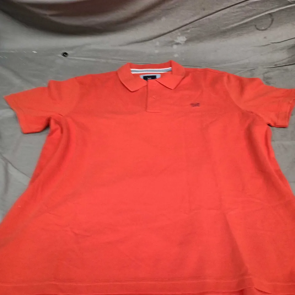 CREW CLOTHING COMPANY POLO SHIRT – ORANGE/RED, UK XXL