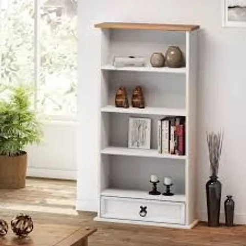 BOXED CORONA 2 DRAWER DVD RACK - WAXED WHITE (1 BOX)