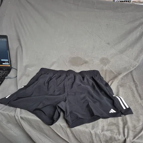 ADIDAS BLACK SHORTS – MEN'S, SIZE XL, 3‑STRIPE DESIGN