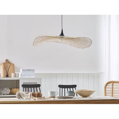 BOXED THELMA 1-LIGHT LIGHT WOOD NOVELTY PENDANT