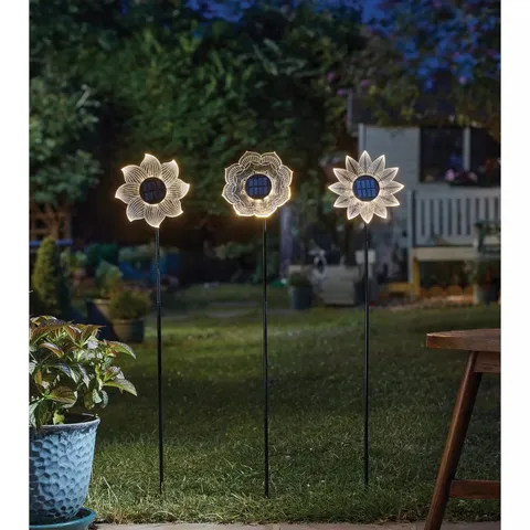 SMART SOLAR BLOOMLINE STAKE LIGHT, 3 PACK