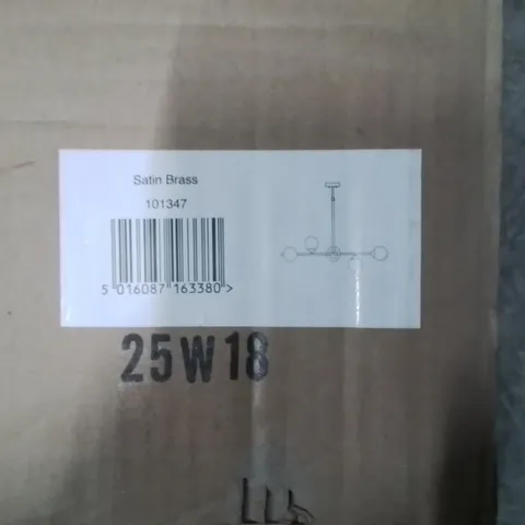 BOXED CEILING LIGHT PENDENT SATIN BRASS