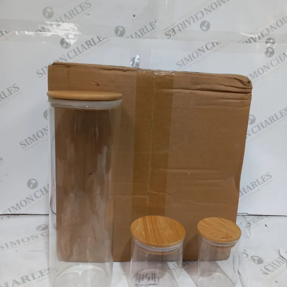 BOX OF 6 KITCHEN CLEAR GLASS CONTAINER SET 