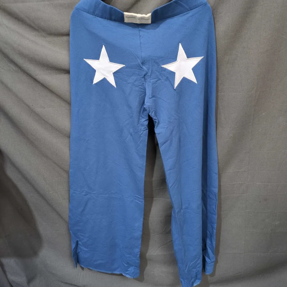 BABBLE & GOOSE KIDS' BLUE TROUSERS WITH WHITE STARS SIZE UNSPECIFIED 