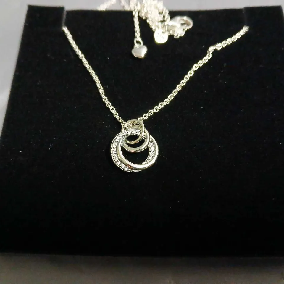 BOXED PANDORA NECKLACE WITH CIRCULAR PENDANT - S925 ALE STAMP