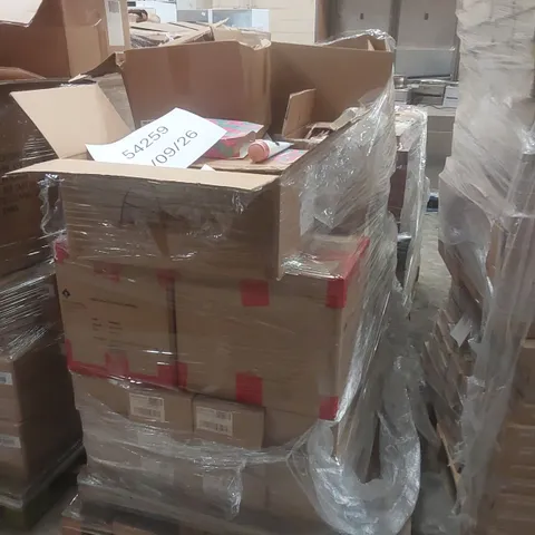 PALLET CONTAINING A VERY LARGE QUANTITY OF ASSORTED BEAUTY RELATED PRODUCTS INCLUDING: REVITALISING EYE GELS, BODY CLEANSER, HAIR REMOVER LEG MASK, HAND HELD MIRRORS ECT