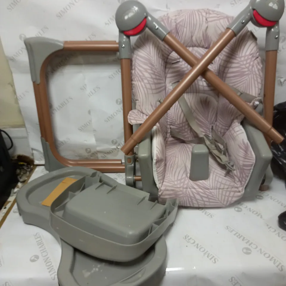 MY BABIIE SAMANTHA FAIERS ROSE GOLD GREY TROPICAL PREMIUM HIGHCHAIR