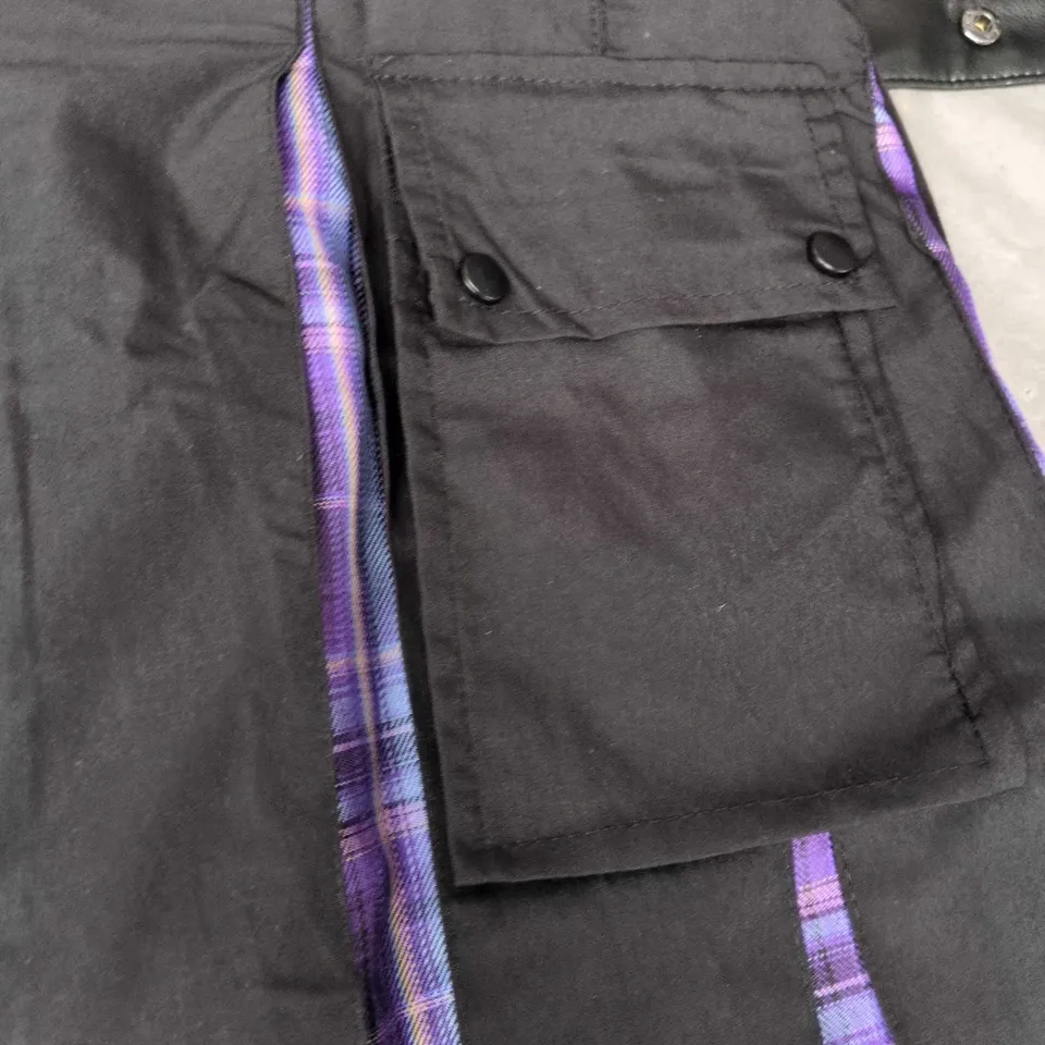 BLACK AND PURPLE UNISEX GOTHIC KILT 