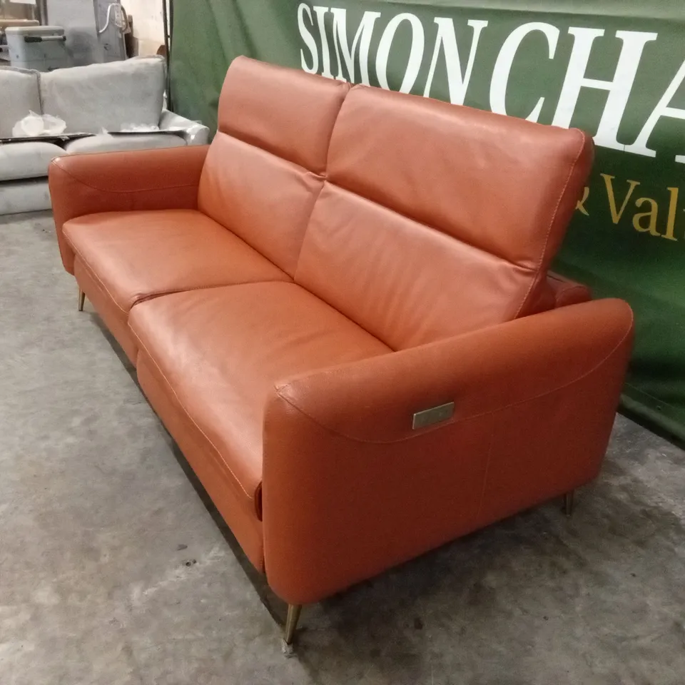 QUALITY DESIGNER ITALIAN MADE DUSK LARGE 3 SEATER ELECTRIC RECLINER LEATHER SOFA 