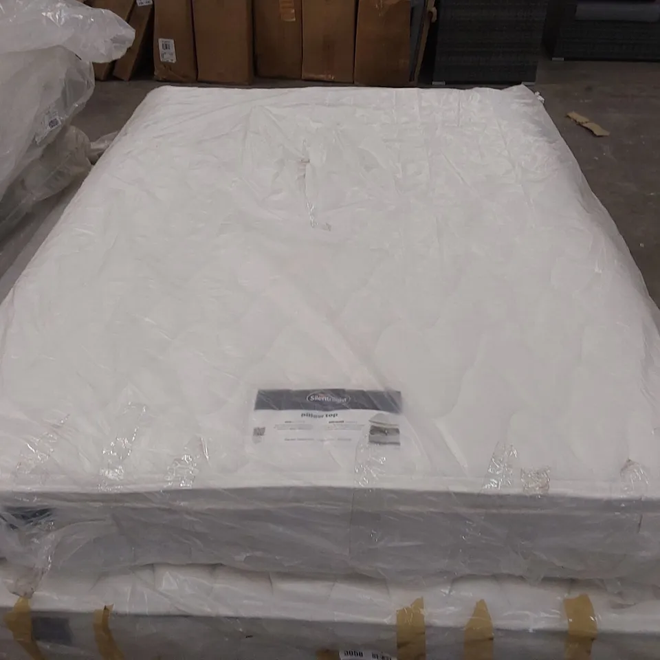 QUALITY BAGGED SILENTNIGHT 135cm DOUBLE SIZED PILLOW TOP MURACOIL MATTRESS