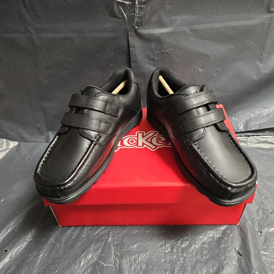 KICKERS BLACK LEATHER VELCRO KIDS SHOES – UK 3.5 (EU 36)